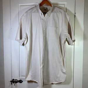 LL Bean Traditional Fit Mens XXL Tall XXLT Seersucker Stripe Button Down Shirt